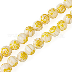 1 hebra de cuentas redondas de vidrio millefiori&nbsp;LK-TADJ0001-01A