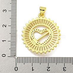 Ciondolo in ottone placcato a cremagliera con micro pavé di zirconi chiari&nbsp;KK-B091-34G