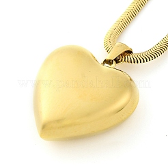 Collane a catena piatta con ciondolo a forma di cuore in acciaio inossidabile 304 per donna&nbsp;NJEW-U012-01G