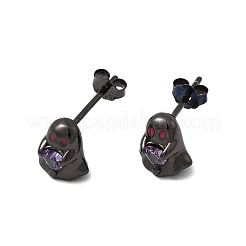 Halloween 925 Sterling Silber Zirkonia Ohrstecker&nbsp;EJEW-P327-01B-B