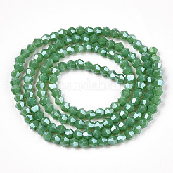 Brins de perles de verre galvanisées de couleur unie opaque&nbsp;LS-EGLA-A039-P2mm-A08