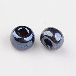 8/0 perles de rocaille en verre rondes de couleurs métalliques galvanisées&nbsp;X-SEED-A009-3mm-606