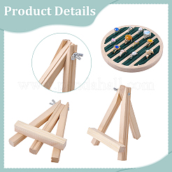 Chevalets d'exposition ronds en bois&nbsp;RDIS-WH0032-005B