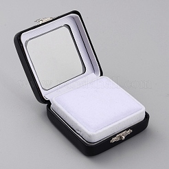 Lose Diamant-Displayboxen aus PU-Leder mit Schwamm im Inneren&nbsp;LBOX-WH0004-04A