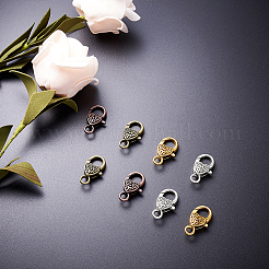 Tibetischen Stil Legierung Herz Karabiner Schnallen&nbsp;TIBE-KS0001-02