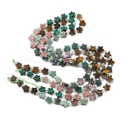 5 style de colliers de perles en malachite synthétique&nbsp;G-D095-A07