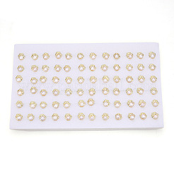 Boucles d'oreilles à tige en laiton avec empreinte de pas et perles naturelles&nbsp;PEAR-N020-05W