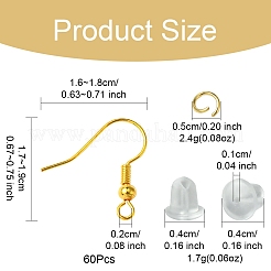 60 Stück Messing Ohrhaken&nbsp;DIY-FS0007-60G