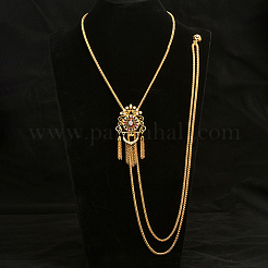 Broche collier lariat vintage en laiton pavé de zirconiums cubiques&nbsp;GO0016-3