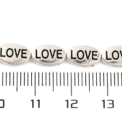 Oval mit Wort Liebe tibetischen Stil Legierungskorn-Stränge&nbsp;TIBEB-O007-24-LF