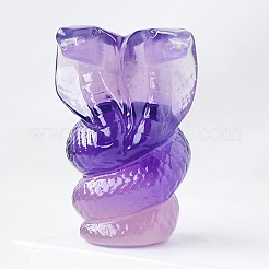 Figurines de serpent de guérison sculptées en améthyste naturelle&nbsp;PW-WG46261-01