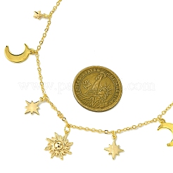 Colliers à pendentif en laiton lune&nbsp;NJEW-TA00164