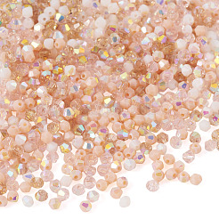 4 brin de perles de verre opaque plaquées couleur AB&nbsp;GLAA-TADJ0001-20B
