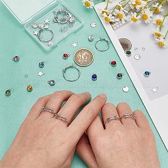 DIY-Set zur Herstellung verstellbarer Ringe mit Charms&nbsp;DIY-NB0009-99