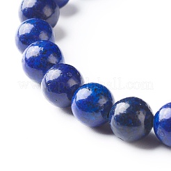 Set di braccialetti elasticizzati con perline rotonde di lapislazzuli naturali (tinti).&nbsp;BJEW-JB06980-03