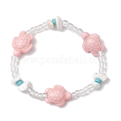 Stretch-Armbänder aus synthetischen Türkis- und Magnesitperlen&nbsp;BJEW-JB11675
