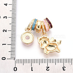 Pendenti in ottone con zirconi cubici e smalto&nbsp;KK-T072-43G
