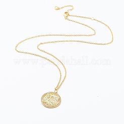 Colliers à pendentif en zircone cubique transparent micro pavé en laiton&nbsp;NJEW-J059-01K