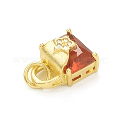 Placage de crémaillère en laiton micro pavé breloques en zircone cubique claire&nbsp;KK-C011-50G