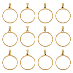 12 pendentif à lunette arrière ouverte en acier inoxydable 304&nbsp;STAS-TA0006-50F