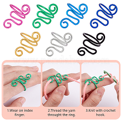 7 Stück 7 Farben Eisen-Garnführungs-Fingerhalter&nbsp;AJEW-PH0011-76