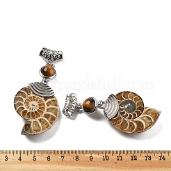 Natürliche Tigerauge Fossil Schnecke Anhänger&nbsp;G-F062-13