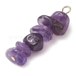 Anhänger aus natürlichen Lavendel-Amethysten und blauen Spitzenachat-Chipperlen in Farbverlaufsfarbe&nbsp;PALLOY-JF02795-03
