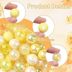 100 perles acryliques opaques et transparentes&nbsp;MACR-CJ0002-09A