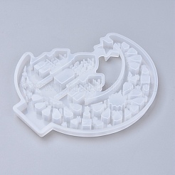 DIY Schloss Halbmonde Mond Silikonformen&nbsp;X-DIY-I034-02