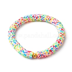 Bracelets extensibles faits à la main de perles d'argile polymère pour maman et fille&nbsp;BJEW-JB06348