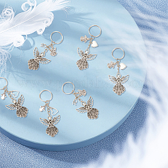 2 ensemble de porte-clés pendentif en alliage de style tibétain en forme d'ange&nbsp;KEYC-PH0001-93