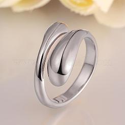 Echte platinierte verstellbare Messing-Fingerringe für Frauen&nbsp;RJEW-BB07574-C