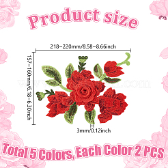 10 Stück 5 Farben Polyester Handarbeit Stickerei Kostüm Zubehör&nbsp;DIY-GA0007-60