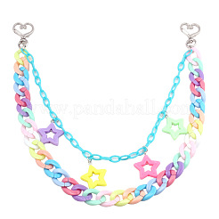 Cinture a catena a doppio strato in acrilico a forma di stella color macaron per pantaloni&nbsp;FS-WG9A655-03