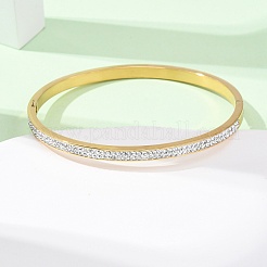 304 Edelstahl Micro Pave Zirkonia Scharnier Armreifen für Damen&nbsp;BJEW-B161-06G