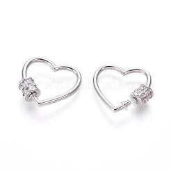 Messing Micro Pave Zirkonia Schraube Karabiner Schloss Charms&nbsp;ZIRC-I031-01P