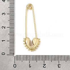 Broche minimaliste en laiton avec épingle de sûreté et bordure perlée&nbsp;KK-CBAA41C-06G
