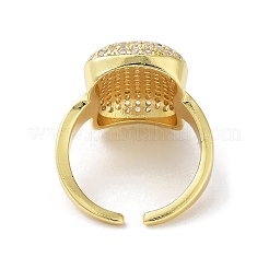 Polsini aperti da donna in ottone con zirconi cubici&nbsp;RJEW-A035-19G