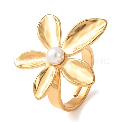 Manchette ouverte en perles de coquillage en acier inoxydable 304 pour femmes&nbsp;RJEW-E301-01B