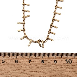 Collar de cadena de eslabones de acero inoxidable 304 con borlas para mujer.&nbsp;NJEW-K389-04G
