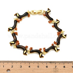 Messing-Emaille-Gliederarmbänder für Damen&nbsp;BJEW-B149-03G