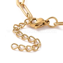 Bracciale a catena con graffetta in acciaio inossidabile 304 con placcatura sotto vuoto in PVD per uomo e donna&nbsp;BJEW-E031-02G-01