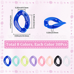 240 pz. 8 connettori a maglie rapide in acrilico opaco di colore diverso&nbsp;OACR-SP0002-21B