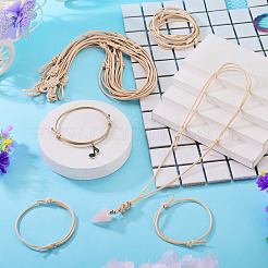 Ensembles collier et bracelet en cordon de polyester ciré coréen ajustable&nbsp;SJEW-TAC00009