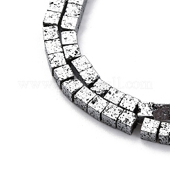 Brins de perles de pierre de lave naturelle galvanisées&nbsp;G-A256-B01-02E
