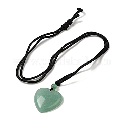 Collar con colgante de piedras preciosas mixtas naturales y sintéticas con cordones de nailon.&nbsp;NJEW-D051-02
