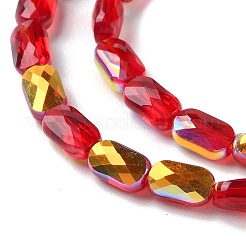 Transparentes perles de verre de galvanoplastie brins&nbsp;GLAA-Q099-G01-08