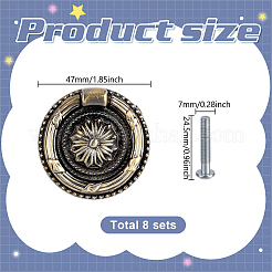 Tirador de cajón de aleación de zinc con forma de flor&nbsp;FIND-WH0366-397AB-01