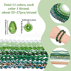 11 hebra de cuentas de vidrio de 11 colores con estilos mixtos&nbsp;EGLA-SC0001-69A