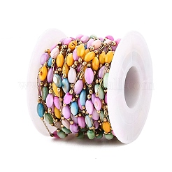 Cadenas de cuentas de concha ovaladas hechas a mano&nbsp;CHS-T006-17G